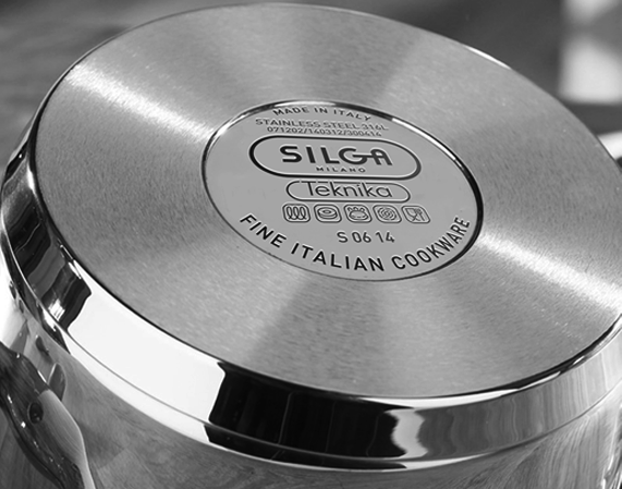 Silga Milano Teknika Gold-Plated Stock Pot with Lid | Unisex | Multi | Steel